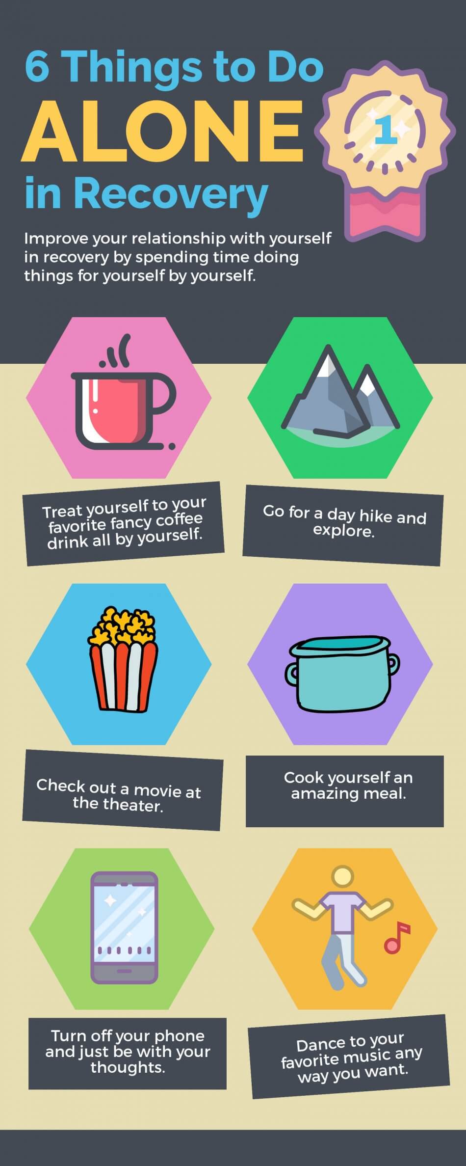 infographic on six different activities that can be done during recovery